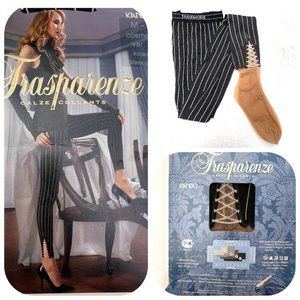 NIB Trasparenze stripped made in Italy pantyhose S/M